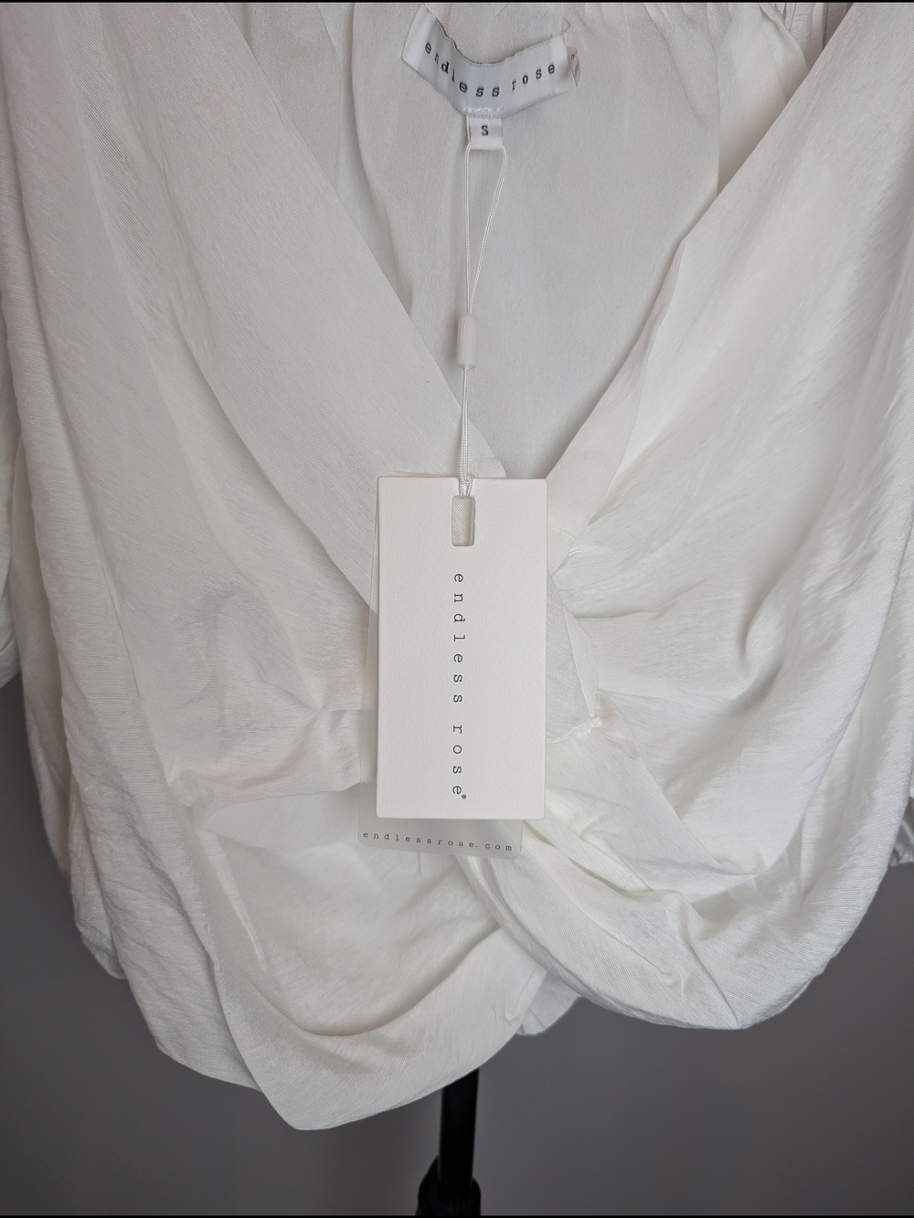 Endless Rose Women Size S Twist Front Blouse Balloon Whimsical Cottagecore - Picture 6 of 15
